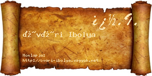 Óvári Ibolya névjegykártya